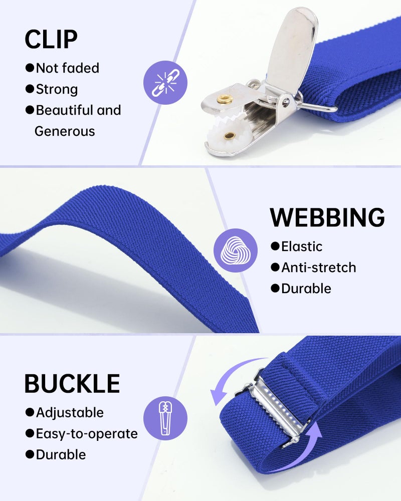 WELROG Baby Boys First Birthday Cake Smash Outfit Bow Tie Suspenders Bloomers Birthday Hat Sparkle Gold Set (Royal Blue) - Image 3